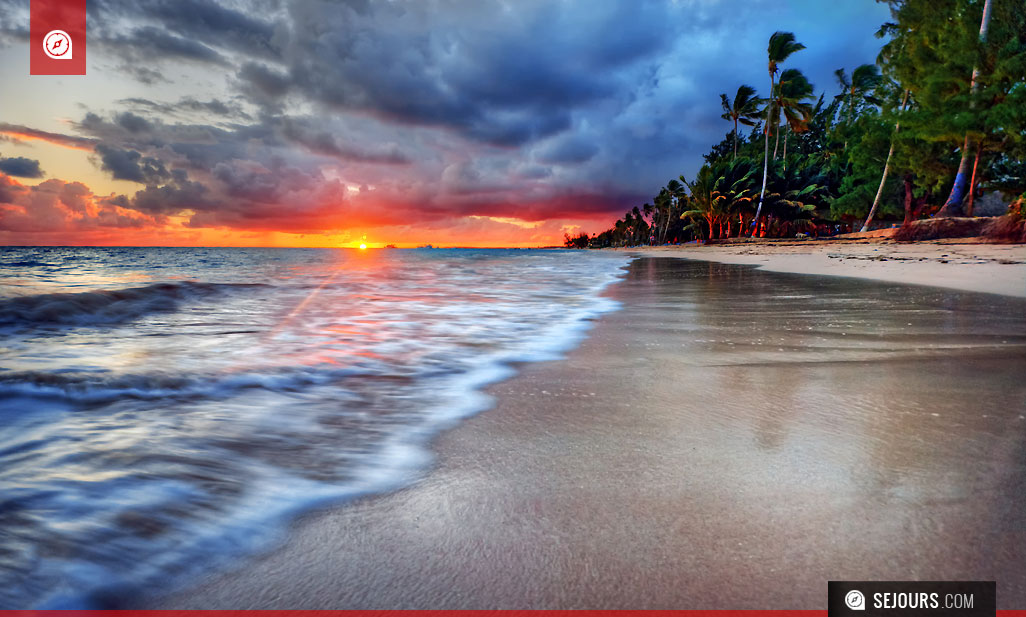 coucher de soleil sur la plage